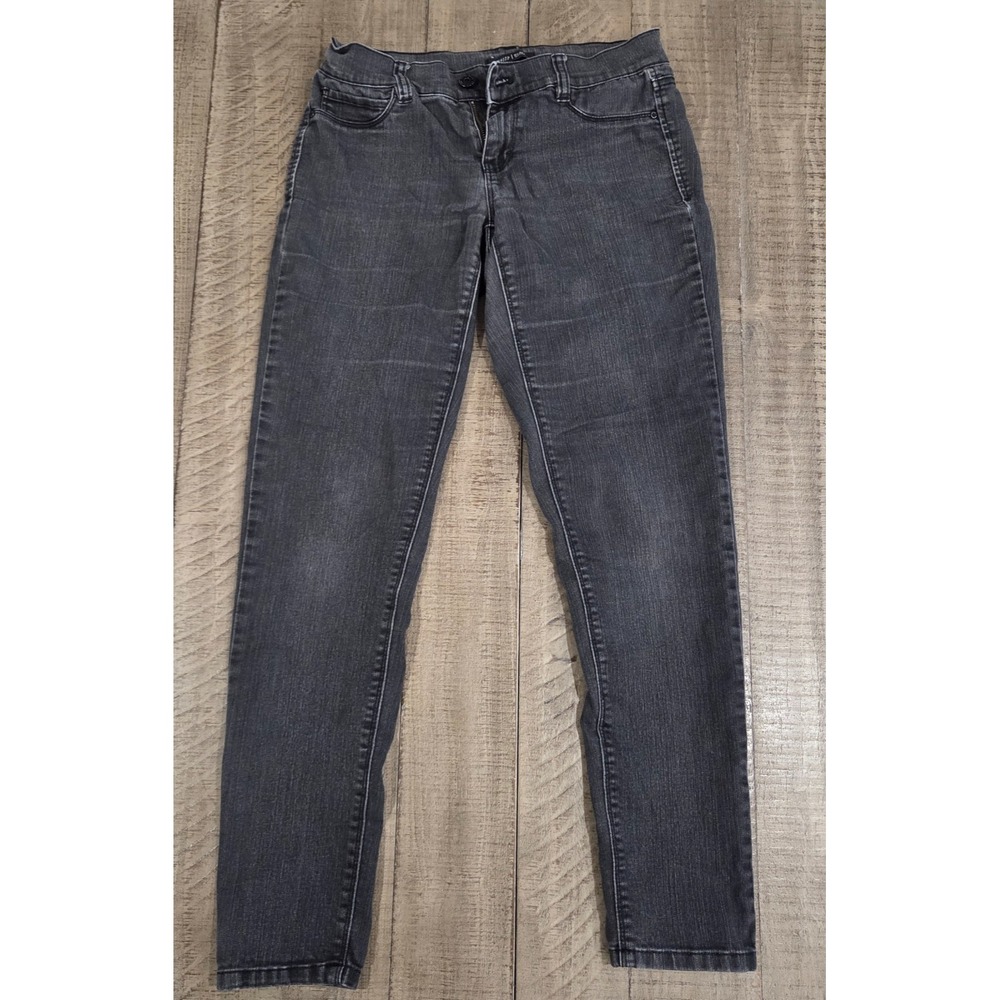 Womens White House Black Market Gray/Black Skinny Leg Size Small